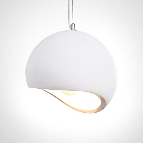 Paco Home Luminaria Suspendida, E27, Lámpara Para Salón, Comedor Y Cocina De Altura Ajustable, Color: Yeso blanco, Bombilla: Sin bombillas