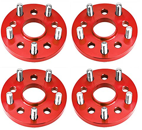 CarBole Spurverbreiterungen 5x120,15/20mm,72.56mm,Spurverbreiterung mit 20pcs Radschrauben,Distanzscheiben Kompatibel mit BMW,M12x1.5,Rot,4 Stück,10 Löcher