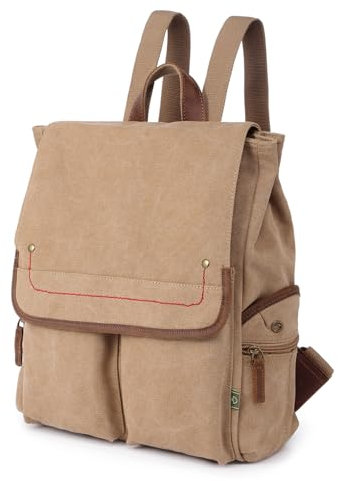 TSD Brand Atona Canvas Rucksack, Khaki, Einheitsgröße