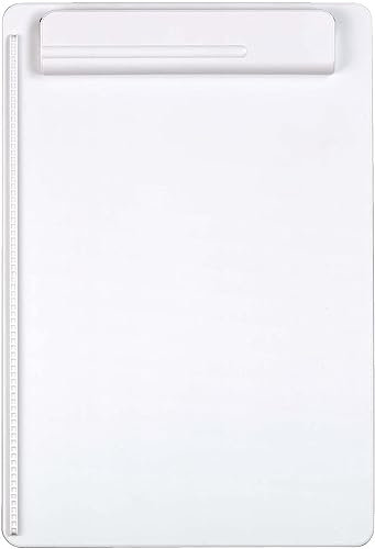 MAUL Klemmbrett A4 MAULgo Recycling | Nachhaltiges Schreibbrett im A4 Format | Hochwertige, moderne Schreibmappe aus 85% recyceltem Kunststoff | Klemmbrett ausgezeichnet mit Blauer Engel | Weiß