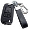 HIBEYO Autoschlüssel Hülle passt für Opel Schutzhülle Schlüsselhülle Rindsleder Cover für Opel Vauxhall Astra Insignia Vectra Corsa Zafira Key Fob Fall Schlüsselbox Klappschlüssel-3tasten Schwarz