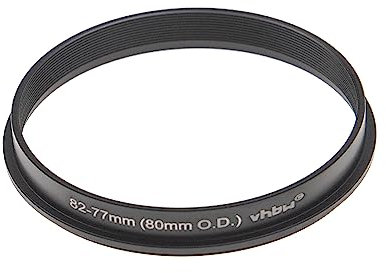 vhbw Step-Up-Ring Adapter von 82 mm auf 77 mm kompatibel mit Matte Boxen 80 mm O.D. - Filteradapter, Aluminium, Matt-Schwarz