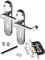 Golden Grace Epsom Design Victorian Scroll Lever Lock Door Handles on Shaped Backplate in Polished Chrome Finish with 3 Lever Lock, 2 Keys & 1 Pair 3 Hinges