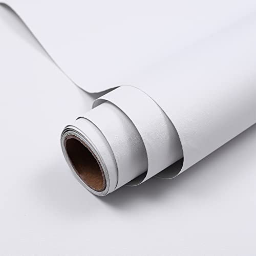 Hode Klebefolie Weiß Matt 60X600cm Selbstklebende Möbelfolie für Möbel Wände Schrank Tischplatten Fensterbank Wasserdicht Schutz Folie DIY Dekorfolie Modern