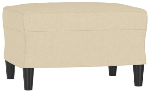 vidaXL Fußhocker, Sitzhocker Sitzbank mit Holzrahmen, Polsterhocker Hocker für Wohnzimmer, Fußbank Fußstütze Fußablage, Modern, Creme Stoff