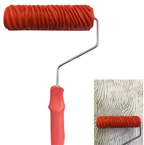 Zebra Skin Pattern Embossed Paint Roller for Walls,7 Texture Roller 3D Zebra/Brick Pattern Embossing Roller Decorative Art Roller for Paint, Painting Construction Tool Wall Decoration