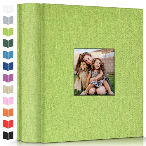 Artfeel Fotoalbum, 10 x 15 cm, mit 1000 Taschen, Einsteck-Bilderalben, Leineneinband, Erinnerungsbuch mit Frontfenster, weiße Seiten, vertikales Fotobuch für Hochzeit, Familie, Jahrestag, Baby, Urlaub