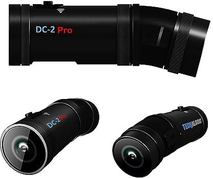 TECHALOGIC DC-2 Pro. Dual Lens Helmet Camera - Twin Motorcycle Cycle Camera & Horse Riding 2k QHD Camera - Connects to Most Cycle, Riding & Motorbike Helmets