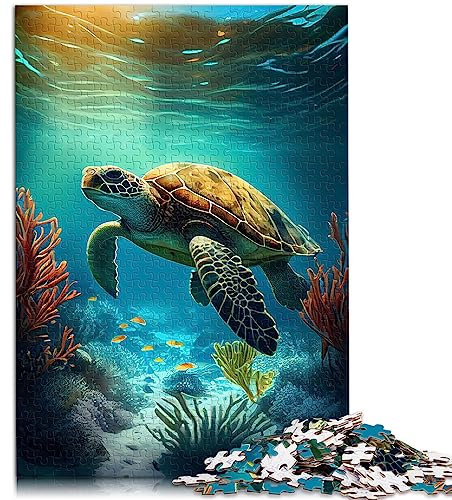 Puzzles für Erwachsene, Schildkröten-Tierpuzzle für Erwachsene und Kinder, 1000 Teile Holzpuzzles, geeignet für Erwachsene und Kinder über 12 Jahre, herausfordernd, Größe: 50x75 cm