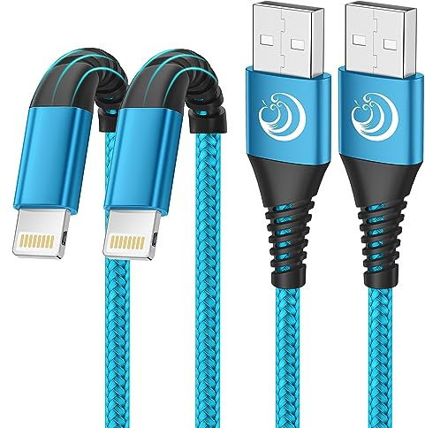 Aioneus iPhone Ladekabel, Lightning Kabel [2Pack 2M] Ladekabel iPhone Schnellladekabel MFi Zertifiziert USB auf Lightning Kabel für iPhone 14 Plus 13 Pro Max 12 Mini 11 Pro XS XR X 8 7 6 6s Plus 5 SE