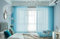 Whoiy Wohnzimmer Gardienen Blau Polyester Einfarbig mit Ösen, Voile Vorhänge Transparente 2 Stück Fenster Curtains für Schlafzimmer, H 160 x B 107 cm