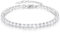 Fußkettchen für Damen,Tennis Fussketten für Frauen,Fußkette Damen,Fussketten für Frauen silber 925,Armband Damen,9.5in+2in,Silber 4MM CZ,Weiß Fusskettchen Silber 925 Damen,Fußkette Damen Silber 925