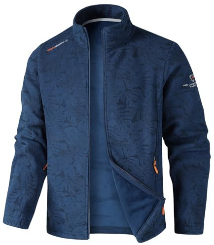 KENAIJING Giacca da Uomo, Unisex Giacca Neutra in Pile Polare Leggera a Maniche Lunghe da Pilota, Cappotto Outdoor con Cerniera.（Blu, 3XL）