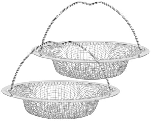 DeeAWai 2er Edelstahl Abflusssieb Set mit Griff für Küche - Sieb für Spülbecken Küchenspülbecken, Ø 11cm