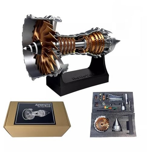 Turbofan Engine Model That Runs, TR900 Aircraft Engine Turbojet Engine Model Kit, Mechanical Science Education Toy Simulation Engine Gift Decor for Adult (Assembly Version)