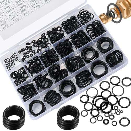 740 Pcs Rubber O Rings Assorted Kit, 24 Sizes O-Ring Gasket Washer Gaskets Seal Assortment Kit, Kitchen Tap Washers Seals Spacers, O Ring Set for DIY & Plumbing Repairs Rubber Washers