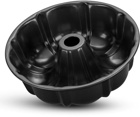 TEAMFAR Gugelhupfform, 25,5 cm Karbonstahl Gugelhupf Backform für Gugelhupf Pudding Brot, Runde Groß Kuchenform Napfkuchenform mit Antihaftbeschichtung, Leicht zu reinigen, Robust & Gesund, Schwarz