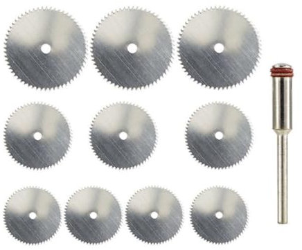 Disc de sierra mini Circular Disc Coloque Disco Disc de acero inoxidable Mini sierra Disco Disco Madera Taladro de sierra Herramienta rotativa 11 PCS