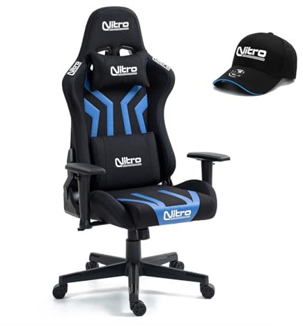 Brigros Sedia Gaming Flyco PRO Ufficio, Metallo, Blu/Nera, Normal