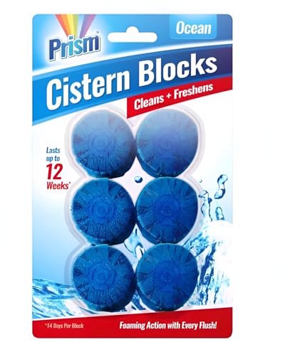 6 x Toilet Bowl Cleaner Limescale Remover Cistern Block with Cleaning and Foaming Action Long Lasting Toilet Cleaner Block Sold by Zinnia