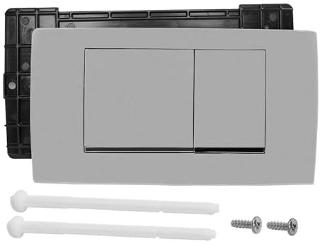 Für Geberit Betätigungsplatte Twinline 30,Kunststoff Drückerplatte WC spülkasten ersatzteile modell für 2-Mengen Spülungen, Doppelbetätigungsplatte,34cm*18.6cm (Glänzend Galvanisiertes Silber)