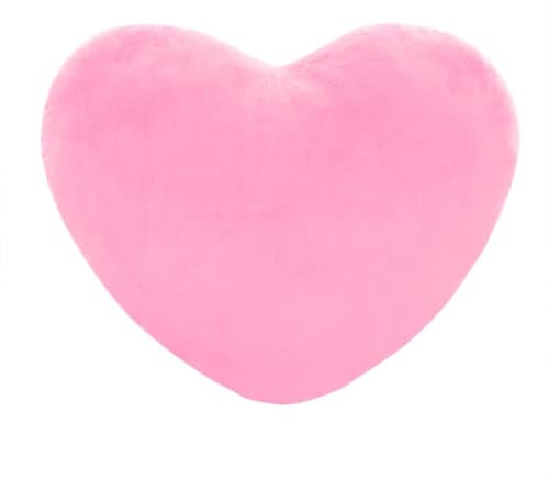 AEGJEGVD 2025 Herzkissen Flauschiger weicher Plüsch-Kissen Flanell Kissen in Herz-Form Home Decor Dekorative Dekokissen Geschenk Superweicher Gemütliche für Sofa Schlafzimmer (B-Rosa)