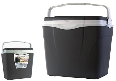 HERSIG - Nevera Portatil - Nevera Playa y Camping - Neveras Portatiles para Mantener Bebidas y Comidas Frías en Actividades al Aire Libre - Material Resistente y Fácil de Lavar - Gris 32 litros