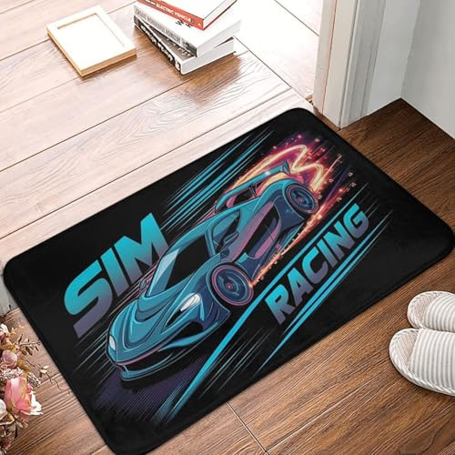 OOAHJEID Fußmatte Badteppich Teppich SIM Racing Cool Simulator Racer Design Rutschfester Bodenmattenteppich