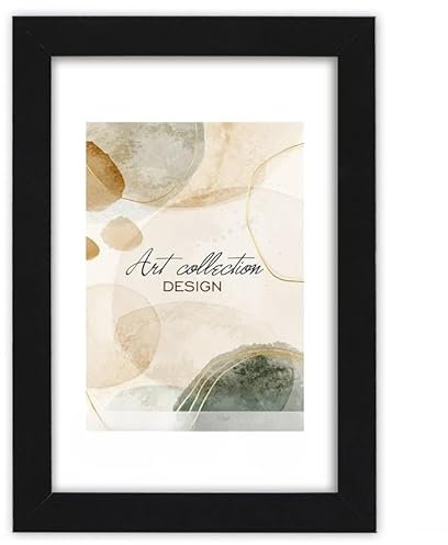 Abio Bilderrahmen Fotorahmen Frame Posterrahmen für Fotos Bilder Poster Rustikal Vintage Retro (Holz MDF, Schwarz, 50x70 cm)