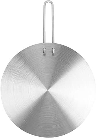 Aoaoy Placa de inducción de acero inoxidable, convertidor para cocinas de gas y eléctricas (24 cm)