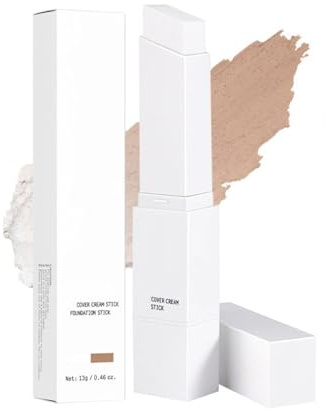 Korean Color Changing Foundation Stick,Cover Cream Stick V White Foundation Sticks,Korean Foundations Sticks,Full To Medium Coverage Base Makeup with Brush Head,for All Skin Types (Medium)