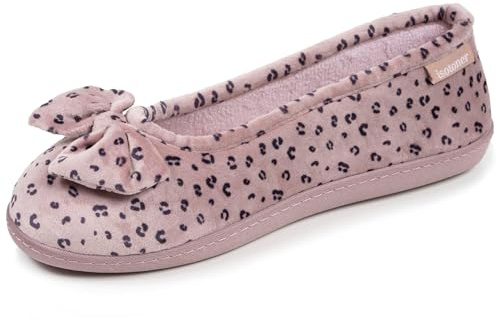 Isotoner - Zapatillas de bailarinas para mujer, confort con memoria de forma, Leopardo Rubor, 38 EU