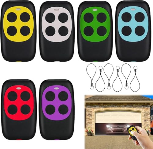 6 Pcs Telecomando Cancello Universali Rolling Code Telecomando Multifrequenza Radiocomando Cancello Universale Compatibile con Interruttori Della Luce E Interruttori per Tapparelle con 6 Corde Sospese