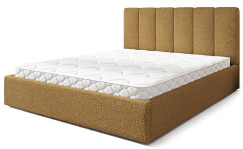 Masseno Polsterbett NEMIS 160x200 cm, Doppelbett mit Stauraum, Lattenrost Und Kopfteil - Orange, Quelle 17