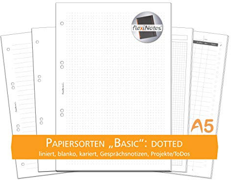 flexiNotes PAPIER A5, 75 Blatt Notizpapier Typ: Basic, dotted