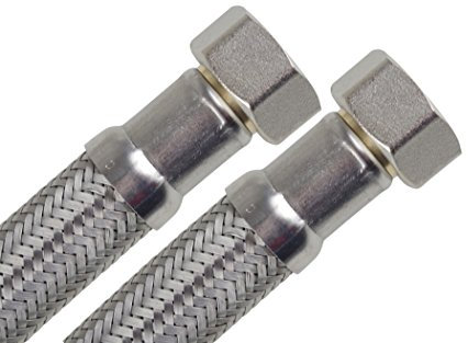 SFX® Flexschauch 50cm Panzerschlauch 1/2 Zoll ÜM Edelstahl Umflechtung Trinkwasserschlauch Verbindungsschlauch Anschlussschlauch 500mm