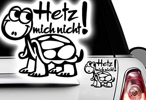 HR-WERBEDESIGN 1x Hetz Mich Nicht! Aufkleber Auto Heul Doch Schnecke Sticker Auto Schildkröte 0