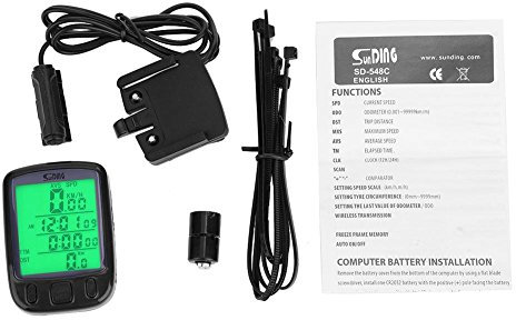 Bike Odometer Outdoor Cycling Waterproof Bike Computer Multifunction Speedometer with Large LCD Display