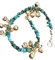 Chaîne de cheville originale Key West Gypsy en quartz rose véritable avec grelots en argent indien - Fabriqué aux États-Unis - Avec étiquette 10
