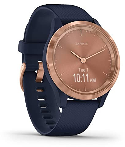 Garmin Unisex – Erwachsene vívomove 3S, Dunkelblau/Rosegold, S, 010-02238-03