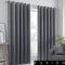Fusion Strata Woven Eyelet Lined Curtains, Charcoal, 90 x 108 Inch, 100% Polyester, W229cm (90) x D274cm (108)