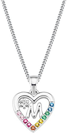 Prinzessin Lillifee Kette mit Anhänger 925 Sterling Silber Mädchen Kinder Halsschmuck, mit Zirkonia synth., 35+3 cm, Silber, M, Kommt in Schmuck Geschenk Box, 2027886