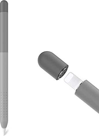 Delidigi Cover Apple Pencil 1 Generazione, Silicone Custodia Cover Accessori Holder Grip per Apple Pencil 1st Generazione(Grigio)