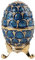 Atyhao Easter Egg Jewelry Organizer, eiförmige Schmuckschatulle im Faberge-Stil Schmuckscharnier-Ringhalter Sammlerfigurenboxen(Blau)