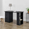[en.casa] Schreibtisch Lemberg Computertisch 120 x 49 x 72 cm Bürotisch mit 3 Ablagefächern und 3 Schubladen Arbeitstisch Schwarz