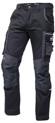 PUMA Workwear Precision X - Arbeitshose Herren - Premium Arbeitskleidung mit vielen Taschen und verstärkten Kniepartien - Funktionshose mit Stretch für Handwerk und Baugewerbe - Schwarz/Anthrazit - 44