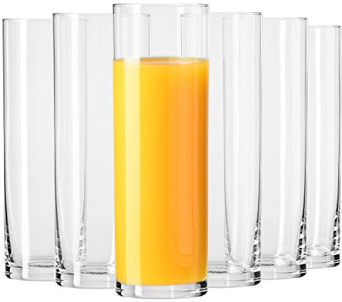 KROSNO Vasos altos para bebidas de jugo de agua | Juego de 6 piezas | 7 onzas | Colección pura | Ideal para el hogar, restaurante, eventos y fiestas | Apto para lavavajillas y microondas