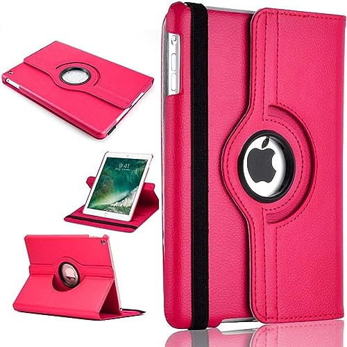 Coque de protection intelligente avec support pivotant à 360° pour Apple iPad Air 2/2ème génération 2014 A1566 A1567 (rose)
