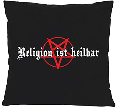 Spaß Kostet Kissen mit Spruch und Füllung Dekokissen Religion ist heilbar