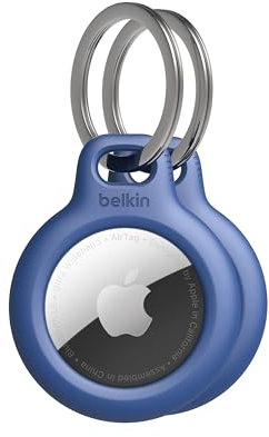 Belkin Anneau de protection avec attache en métal (protection pour AirTag, accessoire résistant aux rayures, pack de 2, bleu)